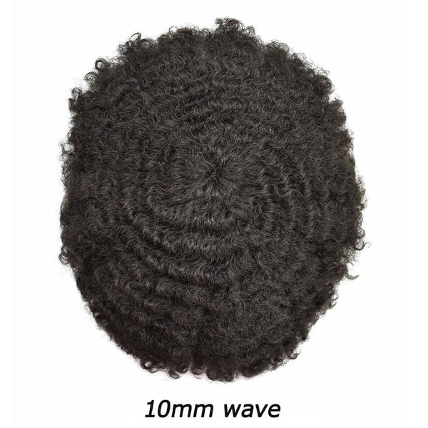 0.10mm Full Poly Afro Curly Toupee