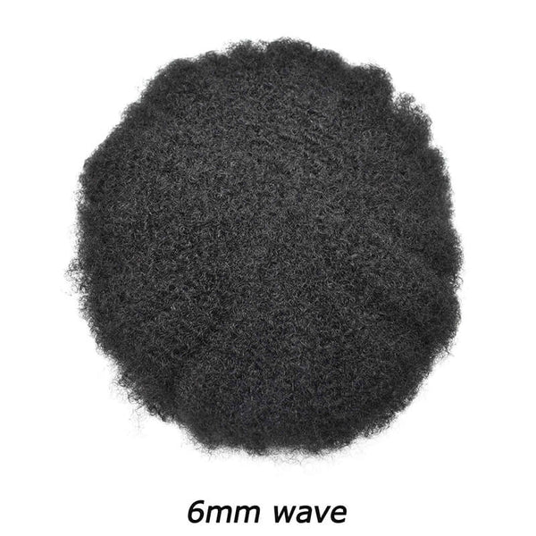 Fine Mono With Poly Perimeter Afro Curly Toupee