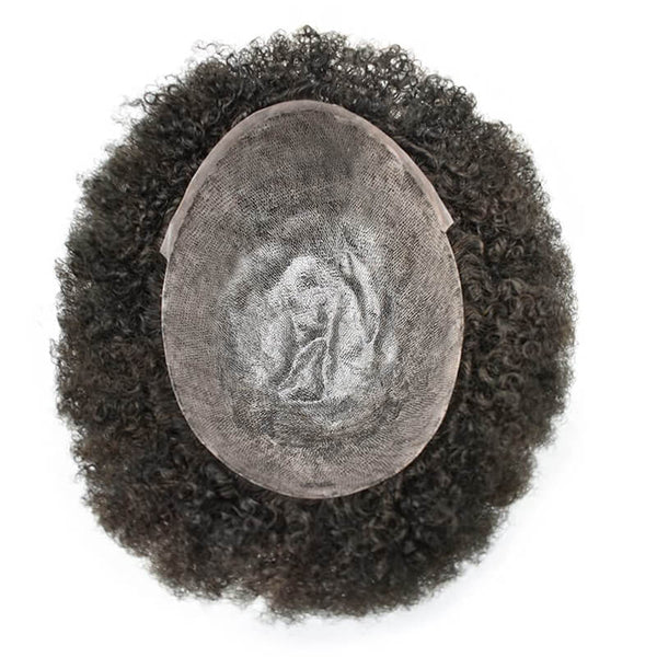 0.08mm Full Poly Afro Curly Toupee (Clearance Sale)