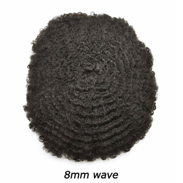 0.10mm Full Poly Afro Curly Toupee [Wholesale]