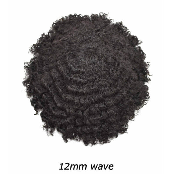 Fine Mono With Poly Perimeter Afro Curly Toupee